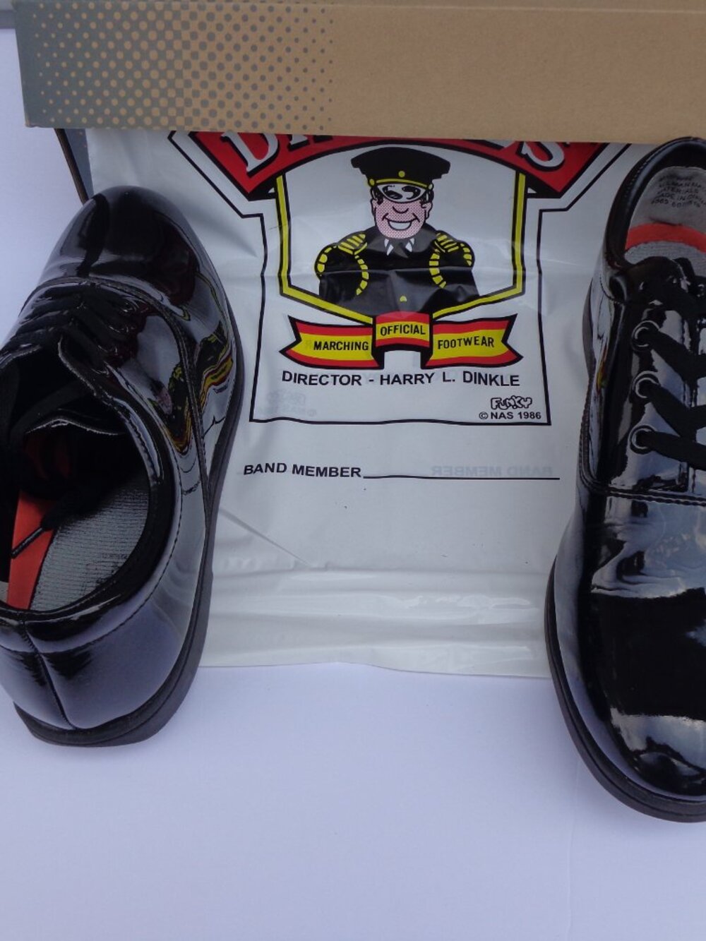 Dinkles Unisex Marching Band Shoes Black Faux Patent Size Men's 10 Women's 12 - Picture 5 of 11